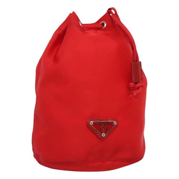 PRADA Pouch Nylon Red Silver Auth BA2656 - Picture 1 of 16